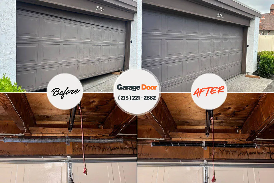 Before and after: garage door repair Centerville, IA
